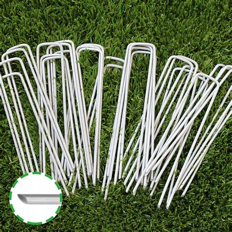 landscape stakes metal|6 Inch Galvanized Landscape Staples Made in USA .